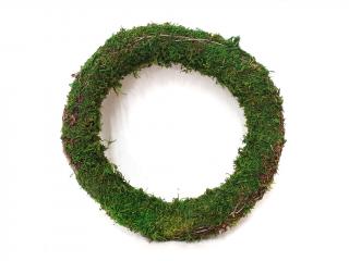 Věnec proutěný s mechem 30 cm naturální