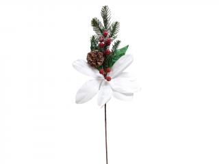 Větvička s bobulemi a vánoční hvězdou 54 cm