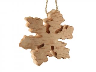 Vločka dřevěná s kůrou 8 cm naturální