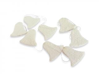 Zvonek girlanda polystyrenová 9,5 cm 180 cm glitter bílá