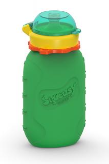 Silikonová kapsička Squeasy Gear Snacker na dětskou stravu 180 ml Zelená