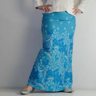 Maxi sukně - modrobílá bordura Velikost: L