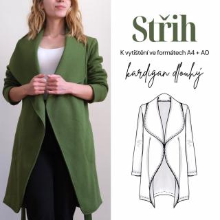 Střih KARDIGAN DLOUHÝ Velikost: strih-kardigan-dlouhy-velikost-l-xl