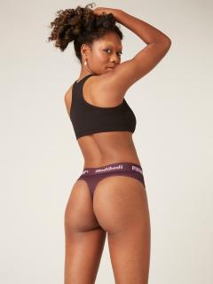 PUMA & Modibodi Menstruační kalhotky Active Thong Super Light Grape Velikost: S