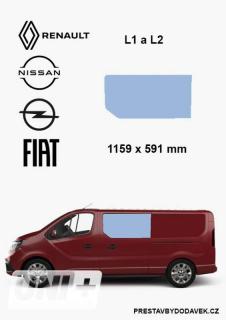 Boční levé pevné okno L1 a L2 | Renault Trafic X82, Opel Vivaro B, Fiat Talento (I. panel za řidičem)