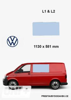 Boční levé pevné okno L1 a L2 | Volkswagen Transporter T5, T6 (I. panel za řidičem)