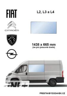 Boční levé pevné okno L2, L3 a L4 | Citroen Jumper / Peugeot Boxer / Fiat Ducato / Opel Movano (I. panel za řidičem (ne pro posuvné dveře))