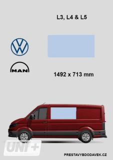 Boční levé pevné okno L3, L4 a L5 | Volkswagen Crafter/ MAN TGE (I. panel za řidičem)