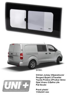 Boční posuvné okno Carbest tónované – Citroen Jumpy / Peugeot Expert / Toyota Proace  | pravé