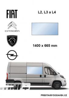 Boční pravé pevné okno L2, L3 a L4 | Citroen Jumper / Peugeot Boxer / Fiat Ducato / Opel Movano (I. panel do posuvných dveří)