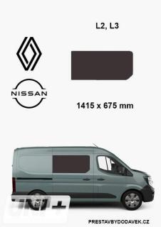 Boční pravé pevné okno L2, L3 | Renault Master XDD / Nissan Interstar XDD (I. panel do posuvných dveří)