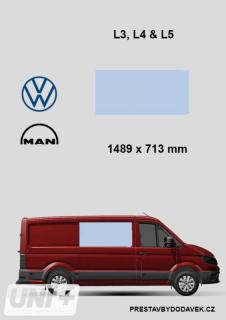 Boční pravé pevné okno L3, L4 a L5 | Volkswagen Crafter/ MAN TGE (I. panel do posuvných dveří)
