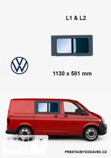 Boční pravé posuvné okno L1 a L2 | Volkswagen Transporter T5, T6 (I. panel do posuvných dveří)