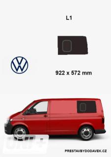 Boční zadní levé posuvné okno L1 | Volkswagen Transporter T5, T6 (II. panel za C sloupkem)