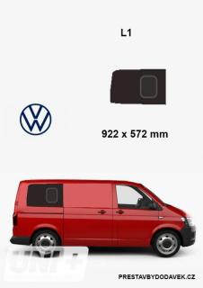 Boční zadní pravé posuvné okno L1 | Volkswagen Transporter T5, T6 (II. panel za posuvnými dveřmi)