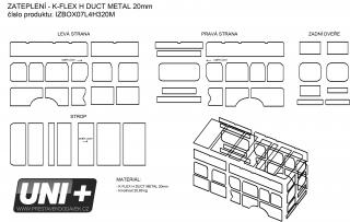 Izolační sada K-Flex metal 20 mm - Citroen Jumper / Peugeot Boxer / Fiat Ducato (L4H3) (rv. 2007-)