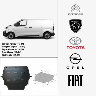 Kryt pod motor plech 2,0mm | Citroen Jumpy / Peugeot Expert (16-24) | Opel Vivaro (19-24), Fiat Scudo (22-24)