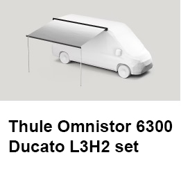 Markýza Thule Omnistor 6300 antracit | set pro Fiat Ducato L3H2 (pouzdro antracit, plátno Mystic Grey)