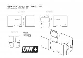 Obložení bočních stěn - polypropylen IP 4 mm Iveco Daily (13,4 m³) (r.v. 2014-)