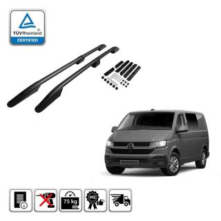 Omtec podélné střešní nosiče černé Volkswagen Transporter T5/T6 a T6.1 - krátký rozvor (Od roku výroby 2003-2015, 2015-2024 )