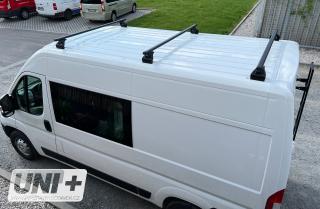 Střešní nosič CRUZ Xpro 2022 (Citroen Jumper, Peugeot Boxer, Fiat Ducato) (3 příčníky) (L1H1-L4H3) (zesílený ocelový profil s galvanickou úpravou)