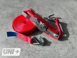 Upínací popruh-kurta 5m s háky a ráčnou