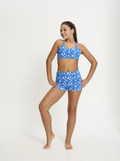 Menstruační plavky dívčí Teen Smileyworld Hi Waist Short Boho Botanical Blue spodní díl - vybalené Dívčí velikost: 10-12 let