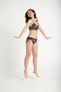 Menstruační plavky dívčí Teen Tie Side Bikini Jungle Palm Black spodní díl Dívčí velikost: 10-12 let