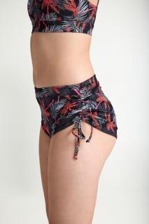 Menstruační plavky dívčí Teen Tie Side Short Jungle Palm Black spodní díl Dívčí velikost: 08-10 let