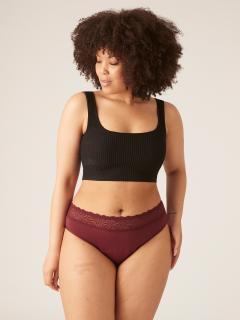 Modibodi Menstruační kalhotky Sensual Hi-Waist Bikini Heavy-Overnight Merlot Red Velikost: 3XL