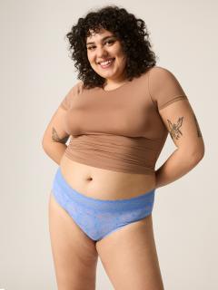 Modibodi Menstruační kalhotky Sensual Hi-Waist Bikini Moderate-Heavy Flora Blue Velikost: 2XL