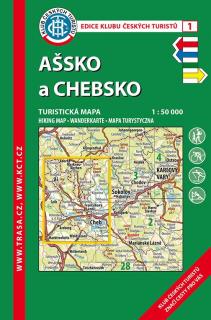 1 Ašsko a Chebsko 8. vydání, 2019 - turistická laminovaná mapa