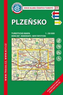 31 Plzeňsko, 6. vydání, 2018 - turistická laminovaná mapa