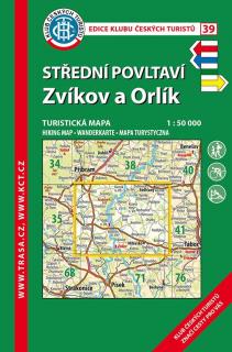 39 Střední Povltaví, Zvíkov, 7. vydání, 2018 - turistická laminovaná mapa