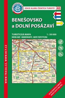 40 Benešovsko, dolní Posázaví, 8. vydání, 2017 - turistická laminovaná mapa