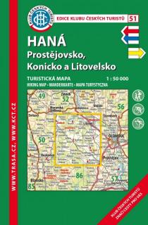 51 Haná, Prostějovsko, 5. vydání, 2016 - turistická laminovaná mapa