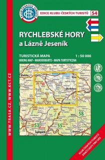 54 Rychlebské hory, 7. vydání, 2020 - turistická laminovaná mapa