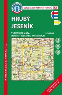 55 Hrubý Jeseník, 9. vydání, 2019 - turistická laminovaná mapa