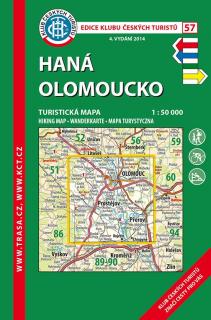 57 Haná, Olomoucko, 5. vydání, 2018 - turistická laminovaná mapa