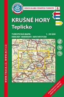 6 Krušné hory - Teplicko 6. vydání, 2019 - turistická laminovaná mapa