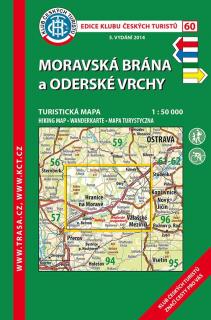 60 Moravská brána, Oderské vrchy, 6. vydání, 2018 - turistická laminovaná mapa