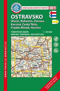 61-62 Ostravsko, 6. vydání, 2019 - turistická laminovaná mapa