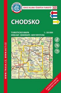 63 Chodsko, 7. vydání, 2021 - turistická laminovaná mapa