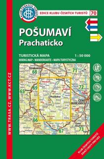70 Pošumaví - Prachaticko, 7. vydání, 2021 - turistická laminovaná mapa