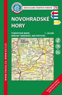 74 Novohradské hory, 8. vydání, 2021 - turistická laminovaná mapa