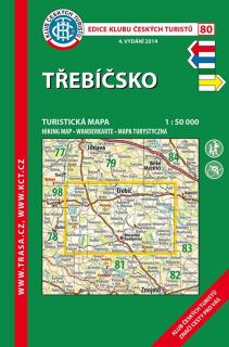 80 Třebíčsko, 5. vydání, 2018 - turistická laminovaná mapa