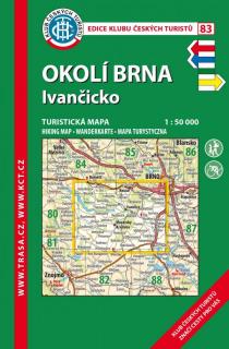 83 Okolí Brna, Ivančicko, 5. vydání, 2017 - turistická laminovaná mapa