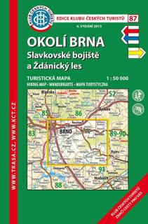 87 Okolí Brna, Slavkovsko, 5. vydání, 2019 - turistická laminovaná mapa