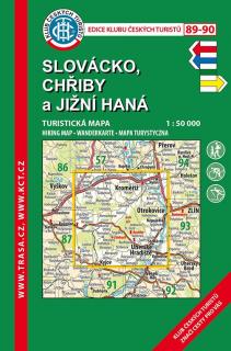 89-90 Slovácko, Chřiby, 7. vydání, 2020 - turistická laminovaná mapa