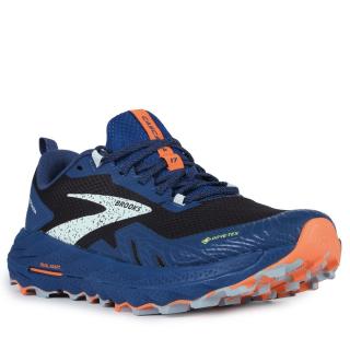 BROOKS Pánské běžecké boty CASCADIA 17 GTX black/blue/firecracker - modré Velikost EU: 42,5